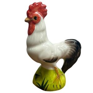 Decorative Small Painted Ceramic Rooster Decor 5 Inches In Height